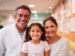 Renal Care Services - Doctor con pacientes madre e hija